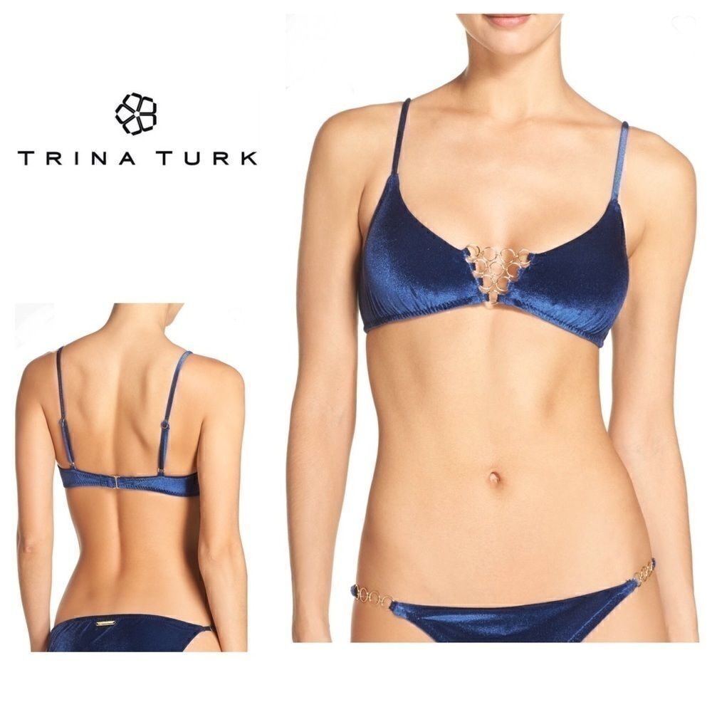 Trina Turk velvet bikini top. NWT